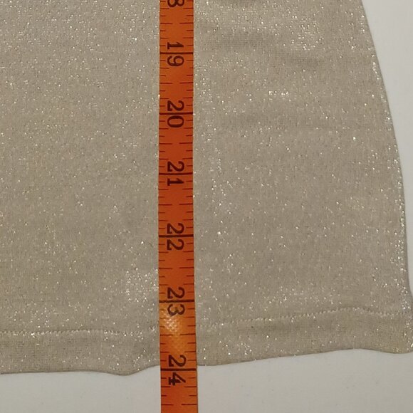 Ann Taylor Puff Sleeve Shiny/Glittering Beige New Years Eve Style Top Size Med - Picture 8 of 8